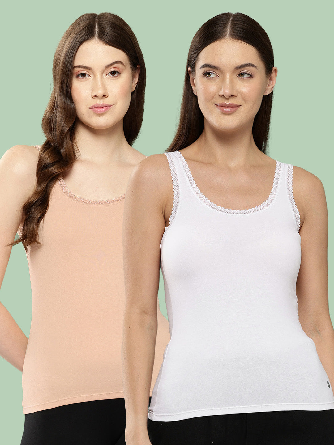 Women’s Solid U-Neck Sleeveless Tank Top Camisole (Pack of 2)