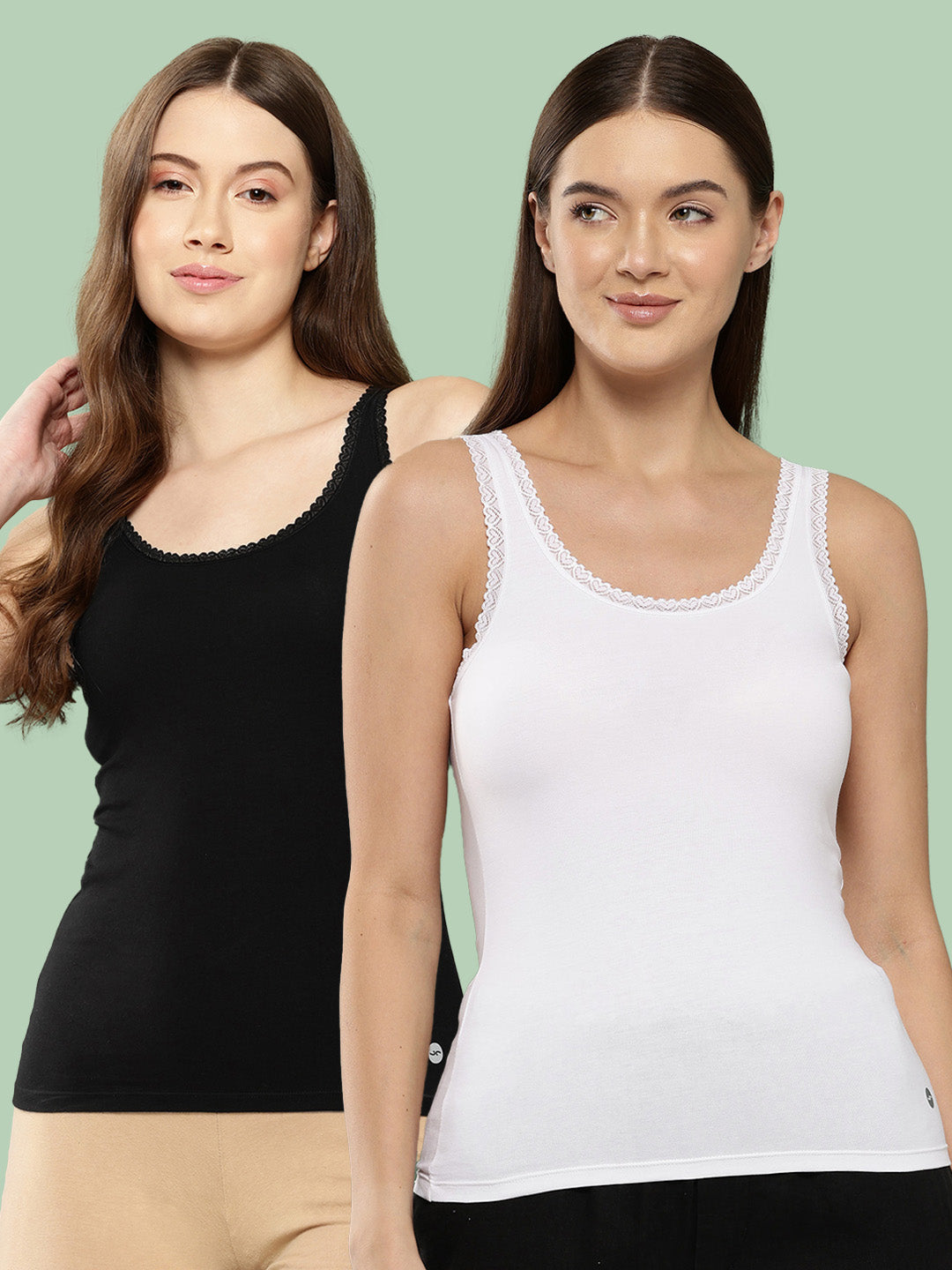 Women’s Solid U-Neck Sleeveless Tank Top Camisole (Pack of 2)