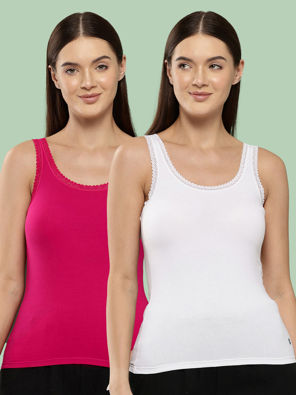 Women’s Solid U-Neck Sleeveless Tank Top Camisole (Pack of 2)