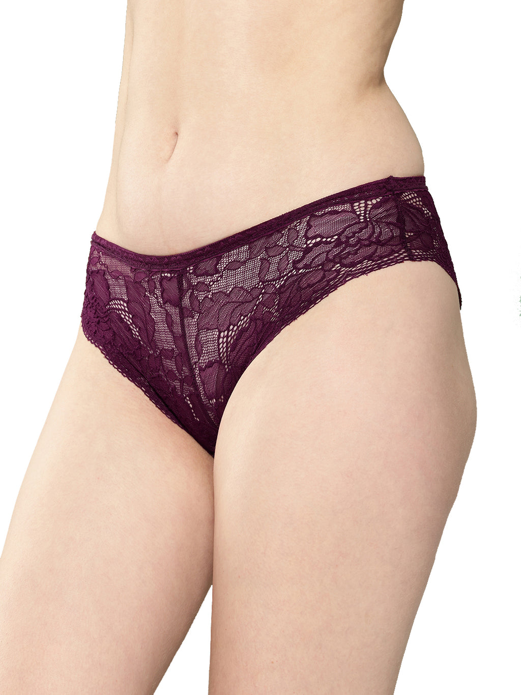 Women's Solid Mid Rise Bikini Lace Brief (Pack of 2)