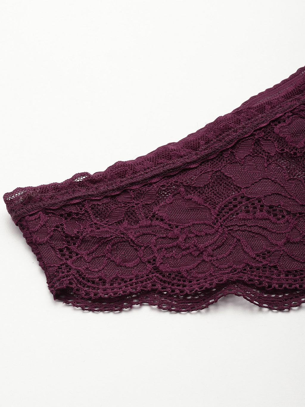 Women's Solid Mid Rise Bikini Lace Brief