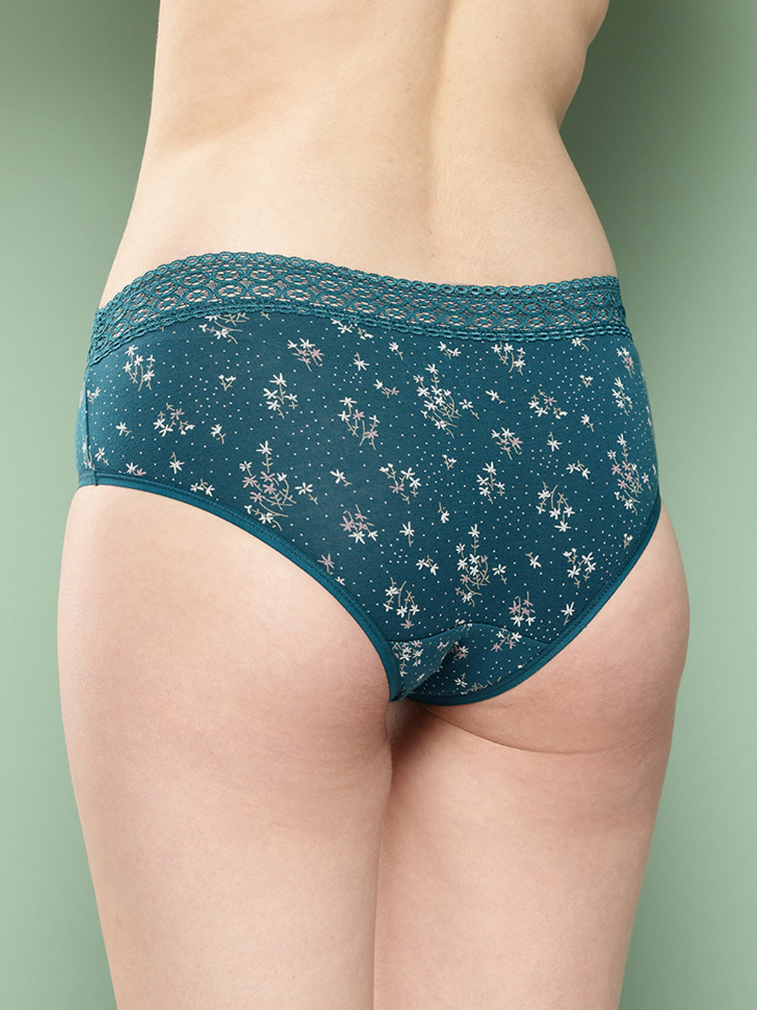 Women's Printed Mid Rise Hipster Lace Brief (Pack of 3)