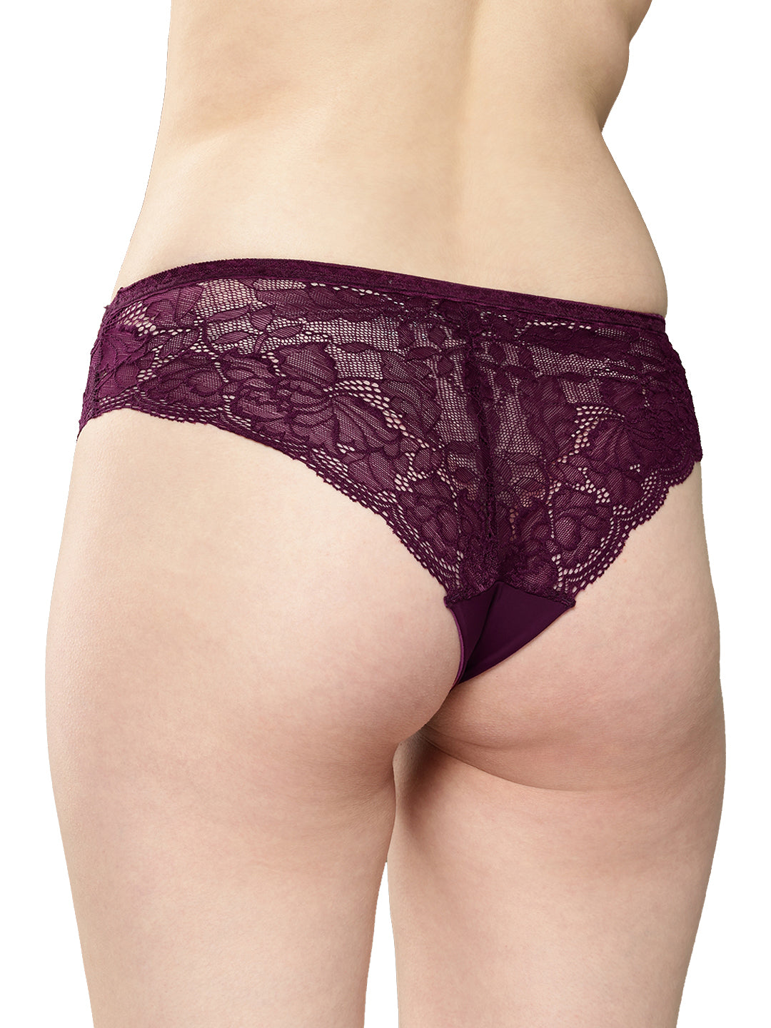 Women's Solid Mid Rise Bikini Lace Brief (Pack of 2)