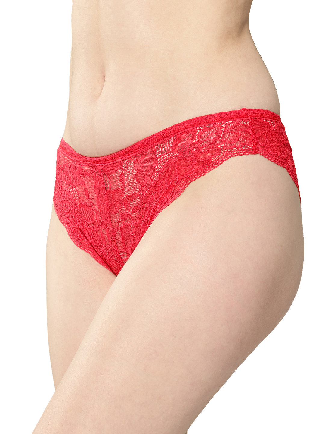 Women's Solid Mid Rise Bikini Lace Brief (Pack of 2)