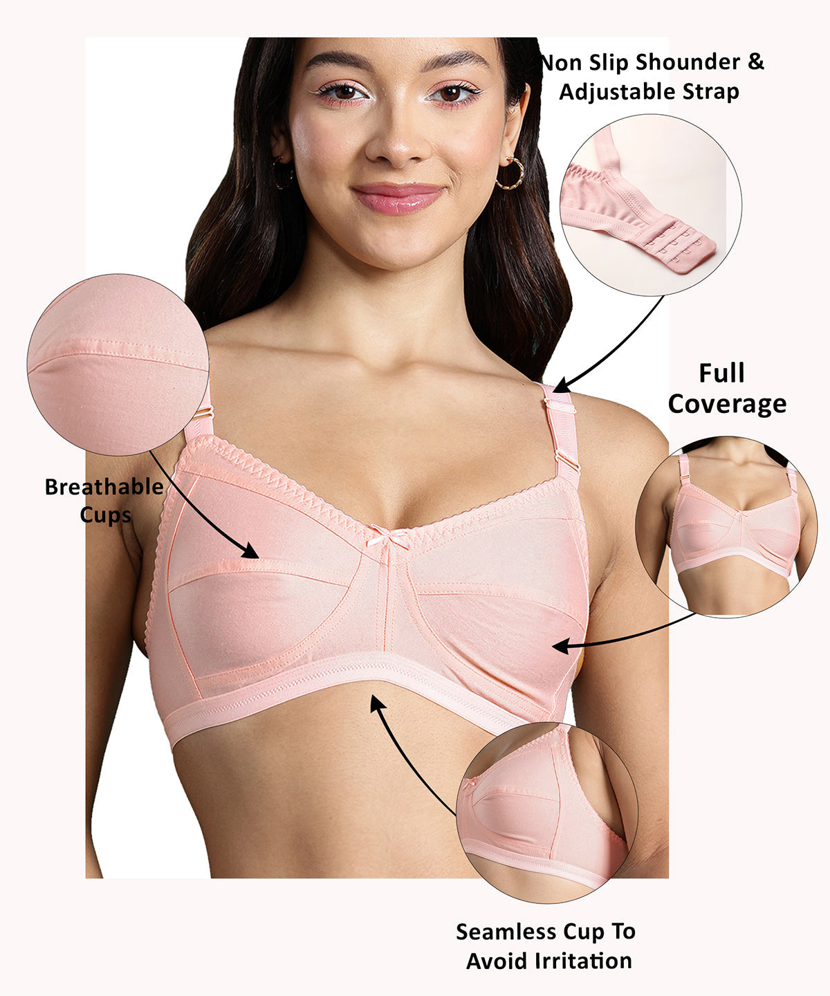 Peach T Shirt Bra