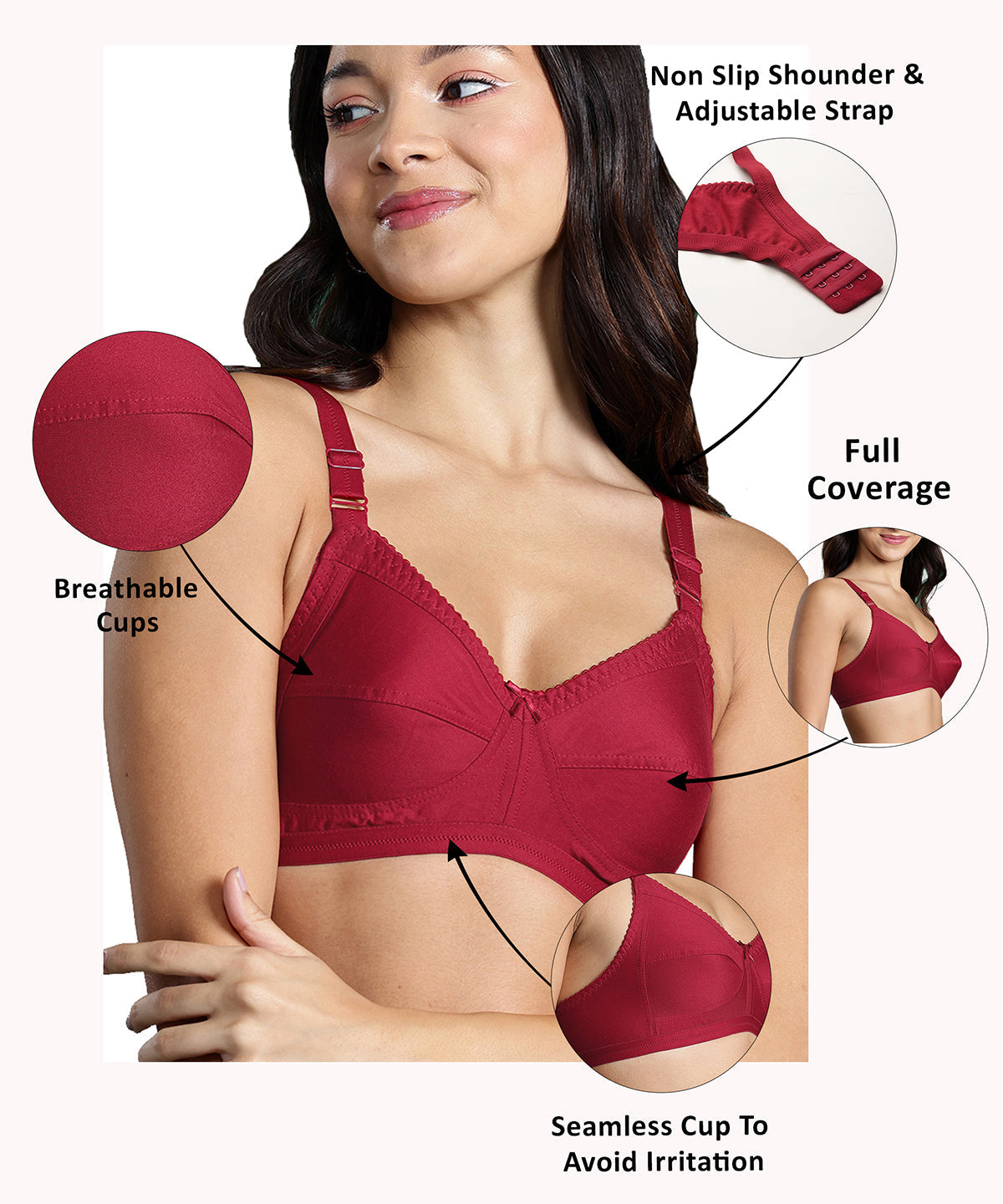 Maroon T Shirt Bra