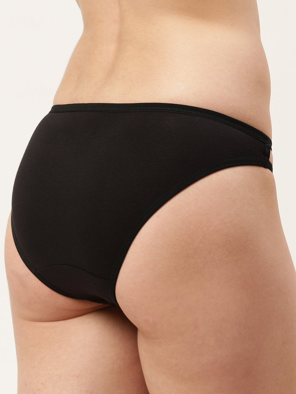 Women’s Solid Black Mid-Rise Bikini Brief | MARY-BK-1 | Leading Lady