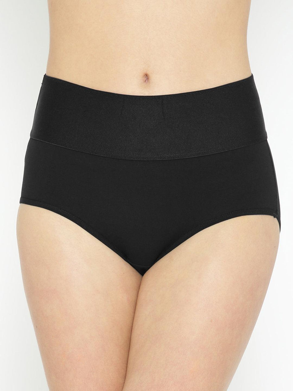 Women’s Solid High-Rise Tummy Tucker Brief for Flat Tummy Look | T-Tuck-BK-1 | Leading Lady